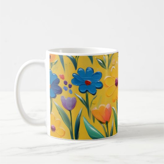 Frühlingsblumendesign Kaffeetasse (Links)