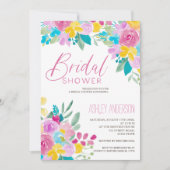 Frühlingsblumenfarbe cooles Brautparty Einladung (Vorderseite)