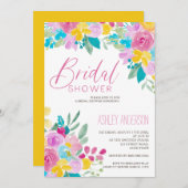 Frühlingsblumenfarbe cooles Brautparty Einladung (Vorne/Hinten)