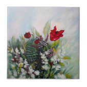 Frühlingsblumenfeld mit Pfefferkuchen und Schmette Fliese (Vorderseite)