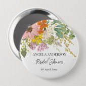 Frühlingsblumengarten Brautparty Papier Untersetze Button (Vorne & Hinten)