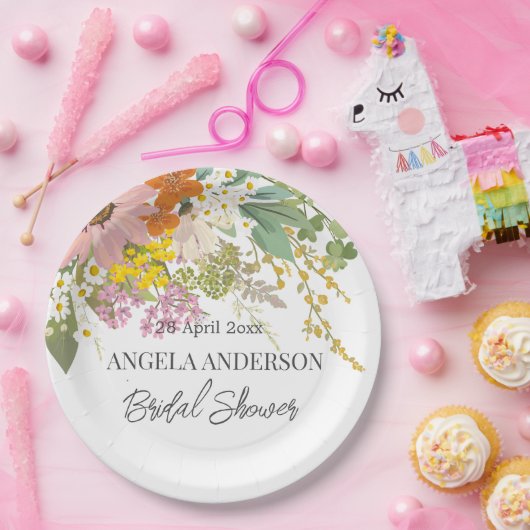 Frühlingsblumengarten Brautparty Papier Untersetze Pappteller (Party)