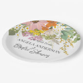 Frühlingsblumengarten Brautparty Papier Untersetze Pappteller (Schrägansicht)