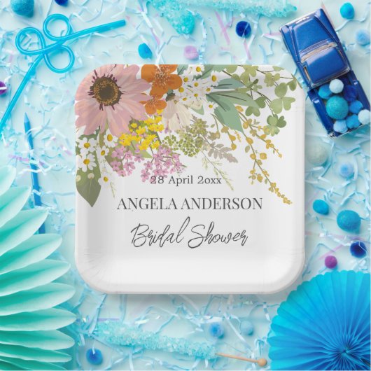 Frühlingsblumengarten Brautparty Papier Untersetze Pappteller (Party)