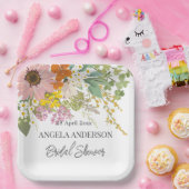 Frühlingsblumengarten Brautparty Papier Untersetze Pappteller (Party)