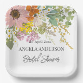 Frühlingsblumengarten Brautparty Papier Untersetze Pappteller (Vorderseite)