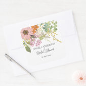 Frühlingsblumengarten Brautparty Papier Untersetze Quadratischer Aufkleber (Umschlag)