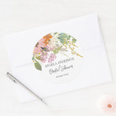 Frühlingsblumengarten Brautparty Papier Untersetze Runder Aufkleber (Umschlag)