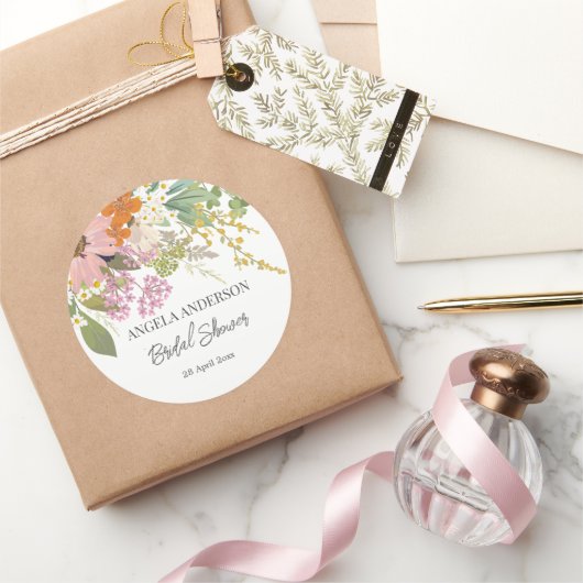 Frühlingsblumengarten Brautparty Papier Untersetze Runder Aufkleber (Schenken)