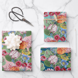 Frühlingsblumengarten Muster Geschenkpapier Set
