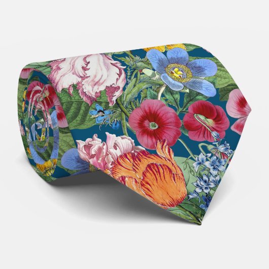 Frühlingsblumengarten Muster Krawatte (Gerollt)