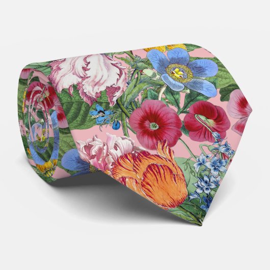 Frühlingsblumengarten Muster Krawatte (Gerollt)