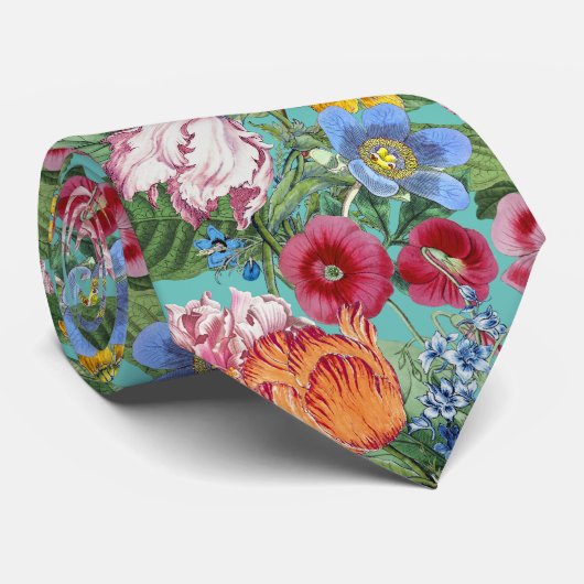 Frühlingsblumengarten Muster Krawatte (Gerollt)