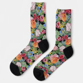 Frühlingsblumengarten Muster Socken (Linkes Detail)