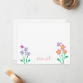 Frühlingsblumengarten Personalisierte Note Card Mitteilungskarte (Vorderseite/Rückseite Beispiel)