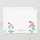 Frühlingsblumengarten Personalisierte Note Card Mitteilungskarte (Vorne/Hinten)