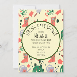 Frühlingsblumengarten Pflanzen Baby Shower Einladu Einladung