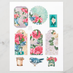 Frühlingsblumengarten Romantische Scrapbook-Elemen