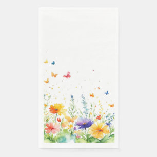 Frühlingsblumengarten Schmetterling Gästetuch Serviette