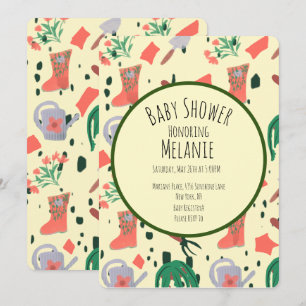 Frühlingsblumengarten Werkzeugtopf Baby Shower Einladung