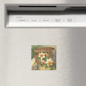"Frühlingsblumenkorb" Vintage Magnet (In Situ (Geschirrspüler))