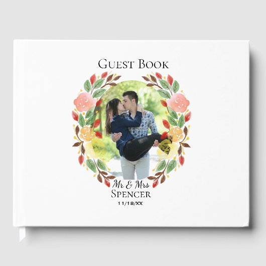 Frühlingsblumenkranz-Foto Gästebuch (Vorderseite)