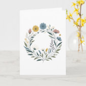 Frühlingsblumenkranz Karte (Gelbe Blume)