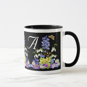 Frühlingsblumenmonogramm Tasse