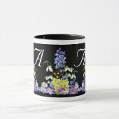 Frühlingsblumenmonogramm Tasse (Zentrum)