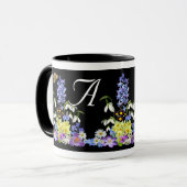 Frühlingsblumenmonogramm Tasse (Vorderseite Links)