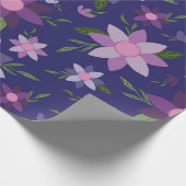 Frühlingsblumenmuster auf blauem Hintergrund Geschenkpapier (Ecke)