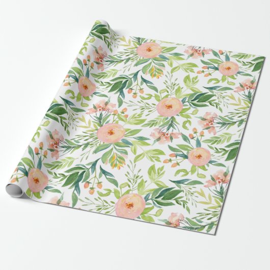 Frühlingsblumenmuster Geschenkpapier (Ungerollt)