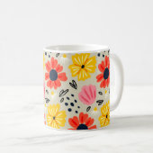 Frühlingsblumenmuster kaffeetasse (VorderseiteRechts)