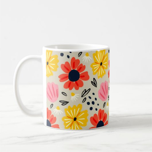 Frühlingsblumenmuster kaffeetasse (Links)