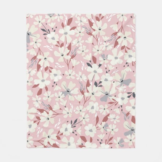 Frühlingsblumenmuster. Nahtloser blumengeschmückte Fleecedecke (Vorderseite)