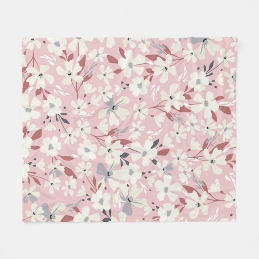 Frühlingsblumenmuster. Nahtloser blumengeschmückte Fleecedecke (Vorderseite (Horizontal))