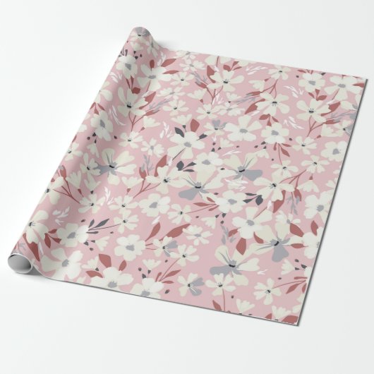 Frühlingsblumenmuster. Nahtloser blumengeschmückte Geschenkpapier (Ungerollt)
