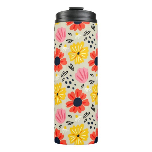 Frühlingsblumenmuster thermosbecher (Vorderseite)