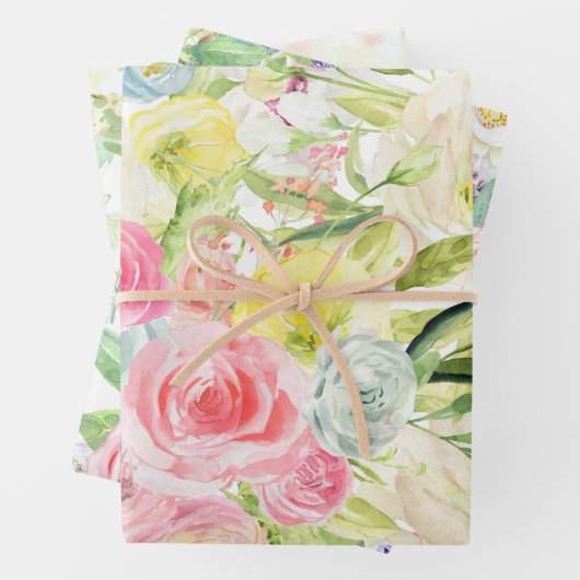 Frühlingsblumenpapier Geschenkpapier Set (Beispiel)