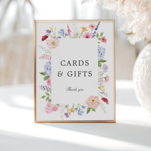 Frühlingsblumenrahmen Karten & Geschenke Poster