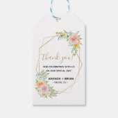 Frühlingsblumenröte Gold Gastgeschenk Hochzeit Ges Geschenkanhänger (Vorderseite)