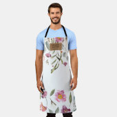Frühlingsblumenschminke Künstlersalon Monogramm Schürze (Getragen)
