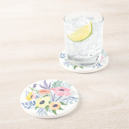 Frühlingsblumenstrauß | Hübsche florale Wasserfarb Getränkeuntersetzer