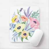 Frühlingsblumenstrauß | Hübsche florale Wasserfarb Mousepad (Mit Mouse)
