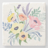 Frühlingsblumenstrauß | Hübsche florale Wasserfarb Steinuntersetzer (Vorderseite)