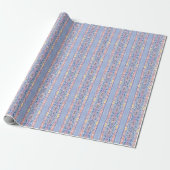Frühlingsblumenstreifen Geschenkpapier (Ungerollt)