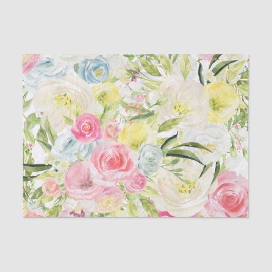 Frühlingsblumenzapier | Lebhafte Blüte Seidenpapier (Vorderseite)