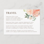 Frühlingsblush Peach Wassercolor Florals Reisen Begleitkarte (Vorderseite)