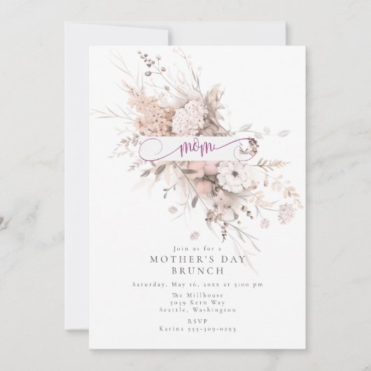 Frühlingsblut Mutter Tag Brunch Einladung (Vorderseite)