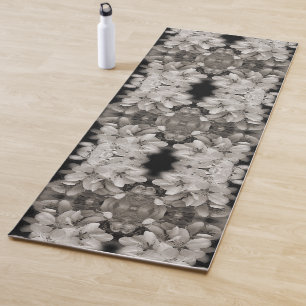 Frühlingsblüte Abstrakt Schwarz-Weiß-Blume Yogamatte